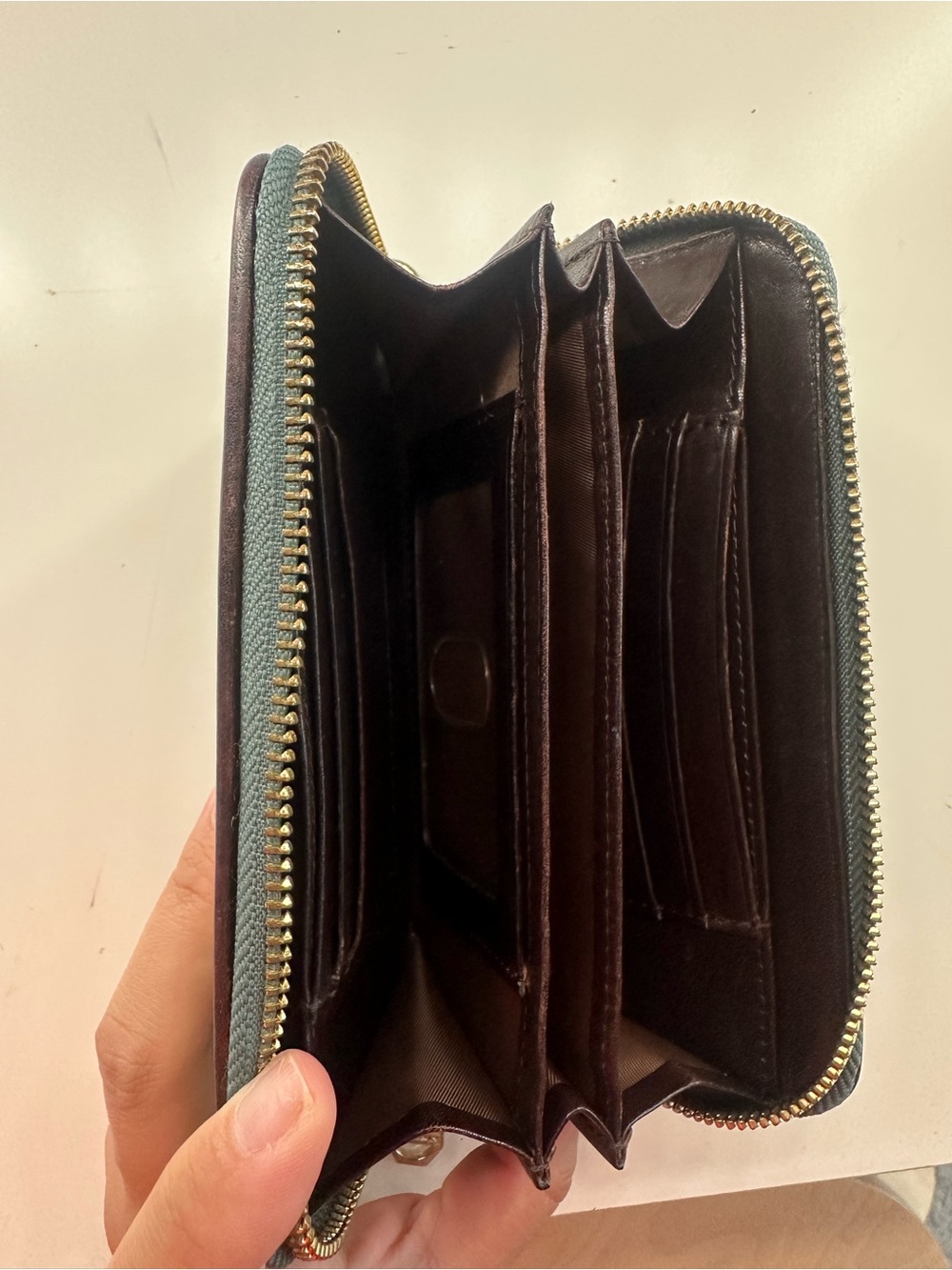 Brahmin Iridescent Green Metallic Zip-Around Wallet - Picture 3 of 5
